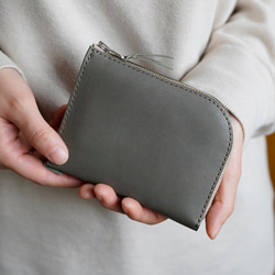 COMPACT　Wallet  Himeji leather「GRAY」MADE TO ORDER 第1張的照片