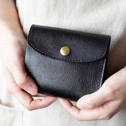 SMALL WALLET　ROUND ／BLACK　MADE TO ORDER　 第1張的照片