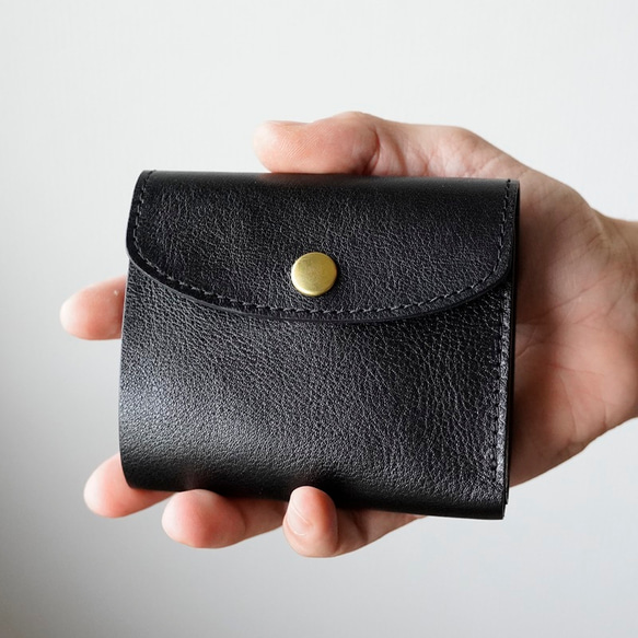 SMALL WALLET　ROUND ／BLACK　MADE TO ORDER　 第2張的照片