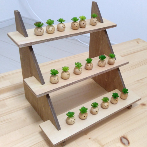 持ち運び便利☆組立簡単ミニ什器 3段～カラー変更可～ 棚・シェルフ