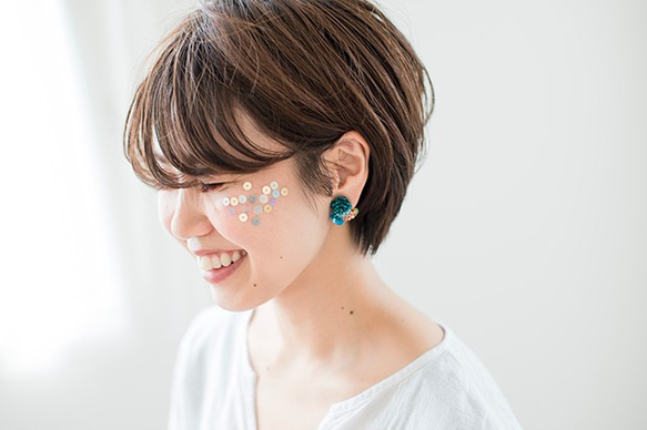 ［受注生産］Bird Wing Earring カワセミ 2枚目の画像