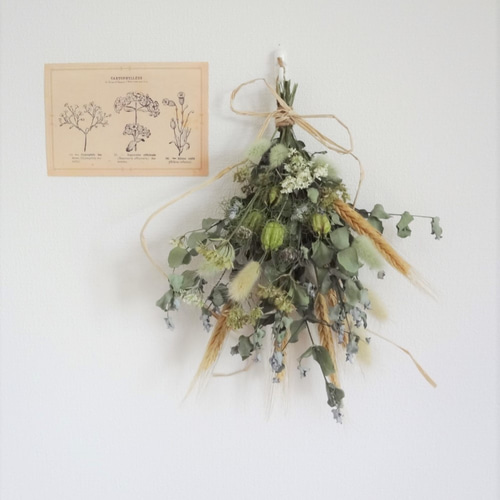 ドライフラワースワッグ(ユーカリ×ニゲラ) ドライフラワー hime