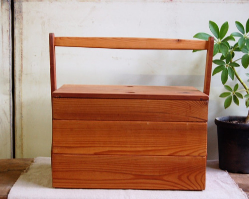 木のおかもちお道具箱 フリーボックス・小物入れ Ojn Handmade Hut