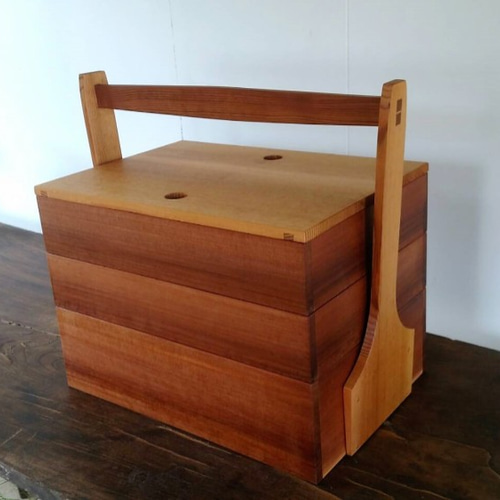 木のおかもちお道具箱 フリーボックス・小物入れ Ojn Handmade Hut