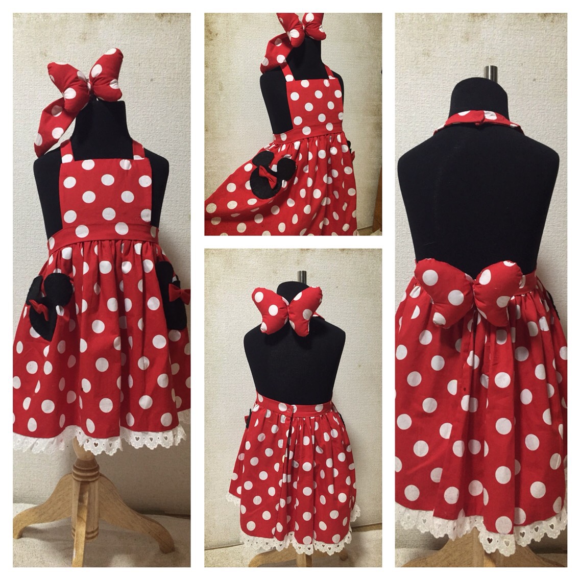 ハンドメイド ♡ トゥーンミニー衣装 Sサイズ♡ エプロン帽子付き
