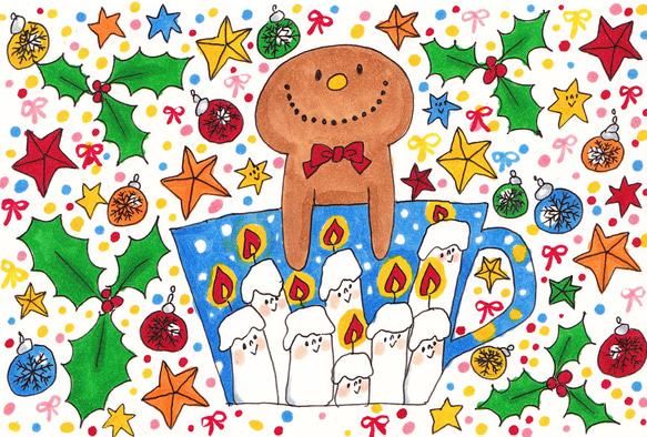クリスマス☆ポストカード４枚セット 2枚目の画像