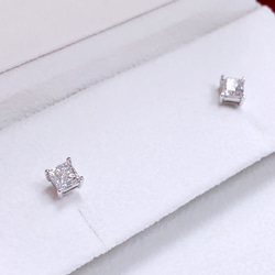 公主方鑽耳環Princess cut diamonds earring 第2張的照片