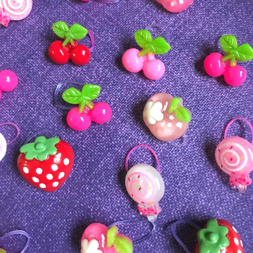 キッズポニー 3種類×各2コ さくらんぼ いちご キャンディ りんご