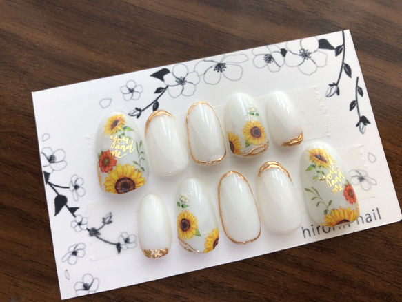 ホワイトひまわり ネイルチップ（つけ爪） hirorinnail 通販