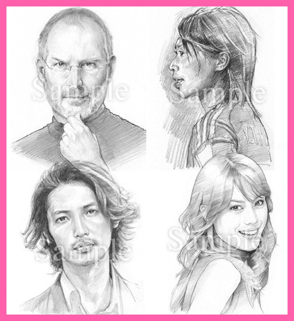 ☆写真から【似顔絵】作成／B5サイズ・鉛筆画スケッチタイプ（1