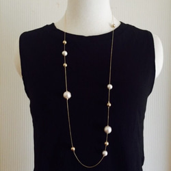 棉珍珠長項鍊 第15張的照片