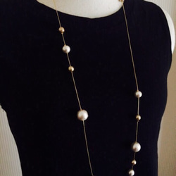 棉珍珠長項鍊 第18張的照片