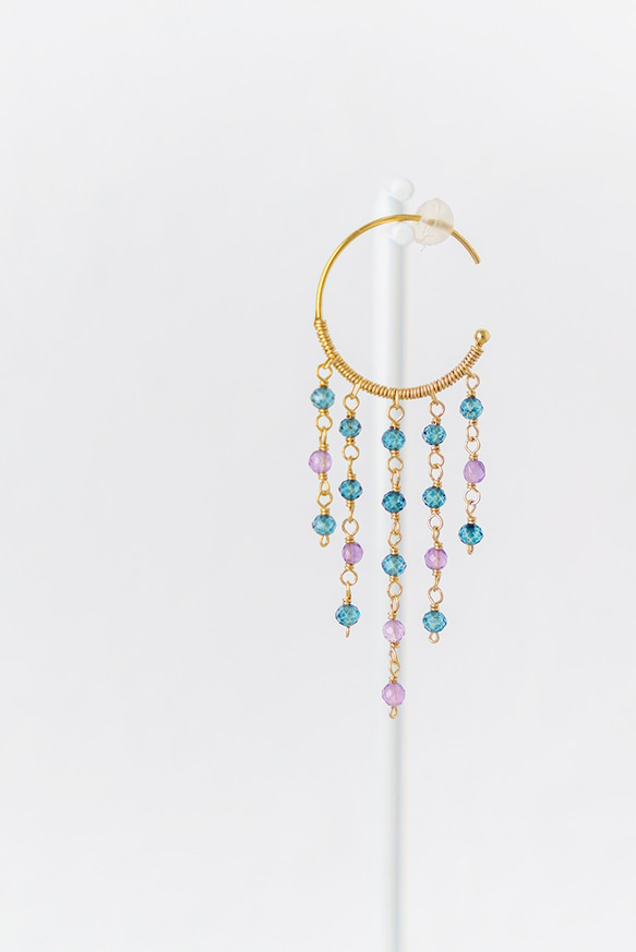 シャンデリアピアス S －ロンドンブルートパーズ＆アメジスト ピアス