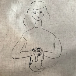 猫を抱いた女の子 ワンショルダーバッグ 2枚目の画像
