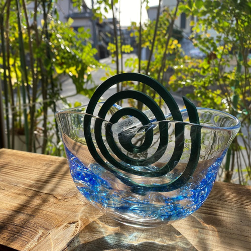 蚊取り線香の器 ブルー 蚊取り線香ホルダー・蚊遣り sun glass