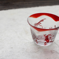 [再次上架]玻璃清酒杯“ Choju-Giga”紅色，參與 第6張的照片