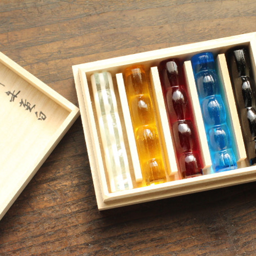 限定品】ガラス製 書道具 筆置き 五種 書道 水硝舎 すいしょうしゃ