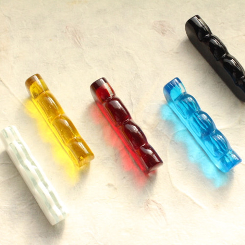 限定品】ガラス製 書道具 筆置き 五種 書道 水硝舎 すいしょう