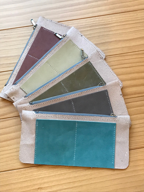 ◾オーダー◾一枚革で作るユルカジな日常使いのシンプル財布　色はアースカラーの5色からチョイス！ 10枚目の画像