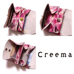 ミニ財布（アコーディオン・花柄ピンク） 3枚目の画像