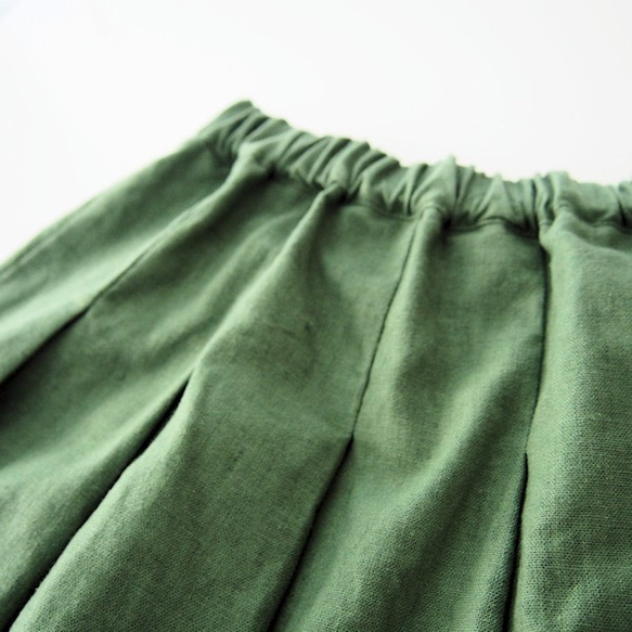 リネンのスカート【セージグリーン】丈7２cm 3枚目の画像