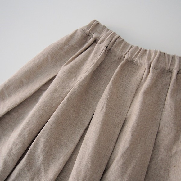 リネンのスカート【キナリ】丈８２cm 5枚目の画像