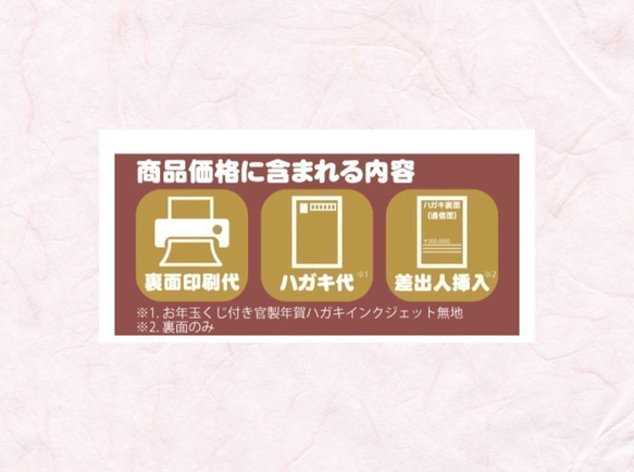 5枚セット 2022年 とら年年賀状 印刷代・ハガキ・切手代込　【OP2230FL】　送料無料 3枚目の画像