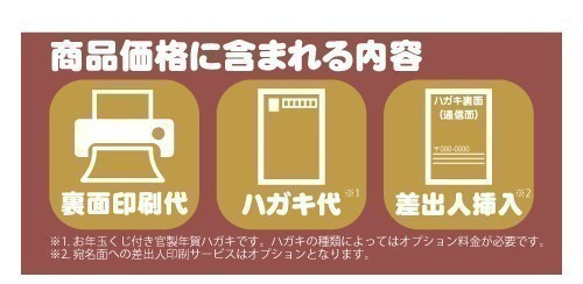 5枚セット 2019年 年賀状 印刷代・ハガキ・切手代込　【OW1928】 3枚目の画像