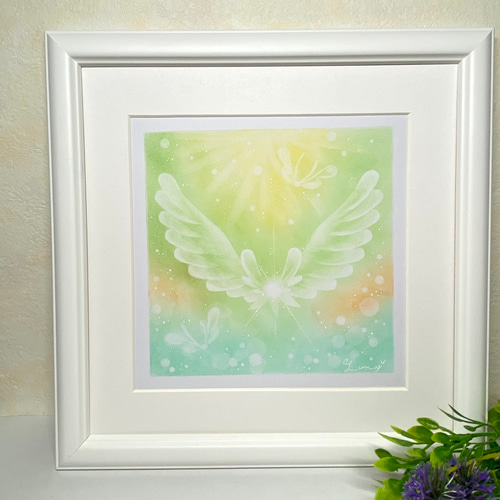 守護天使原画１点物パステル画値下げしました。 守護天使原画1点物パステル画値下げしました。