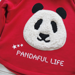 尺寸80〜140☆蓬鬆的熊貓紅色寬插肩 第2張的照片