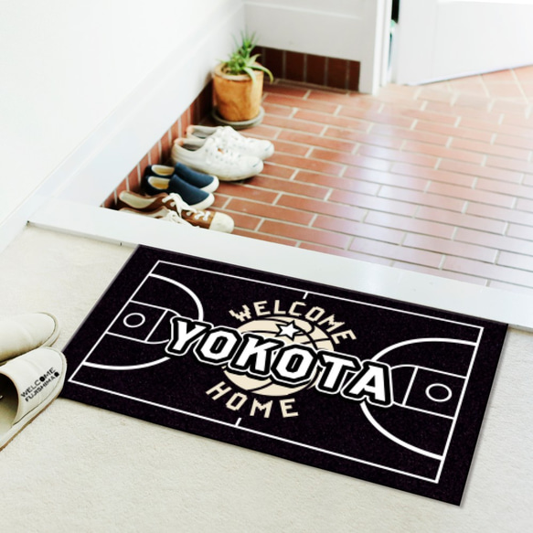 名入れ無料】ナイスシュート！バスケットボール名入れ玄関マット