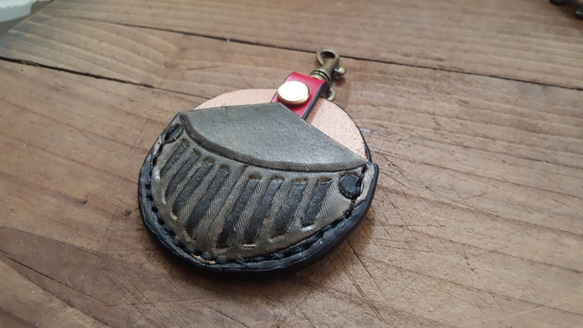 古代騎士盔甲戰士好勇敢 gogoro 鑰匙 純牛皮皮革套 第1張的照片