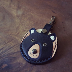 可愛 臺灣黑熊  gogoro 鑰匙純牛皮皮革套 第2張的照片