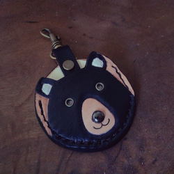 可愛 臺灣黑熊  gogoro 鑰匙純牛皮皮革套 第3張的照片