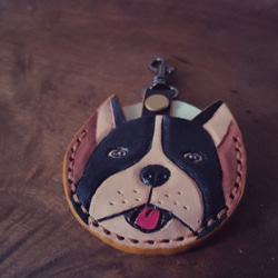 可愛法鬥犬  gogoro 鑰匙純牛皮皮革套 第2張的照片