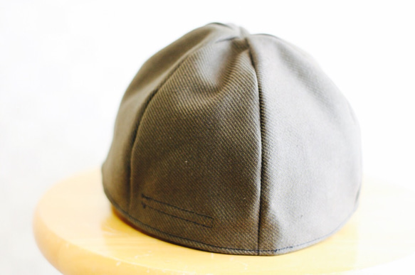 short tuba cap olive green denim 3枚目の画像