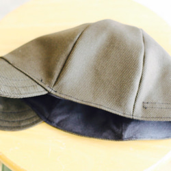 short tuba cap olive green denim 4枚目の画像