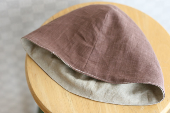 Simple Lifeな帽子 Cotton Linen リバーシブル 58〜62cm 3枚目の画像