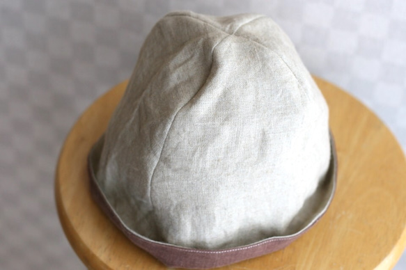 Simple Lifeな帽子 Cotton Linen リバーシブル 58〜62cm 4枚目の画像