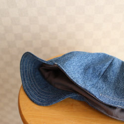 Short Tuba Cap Used Blue Denim 58cm 4枚目の画像