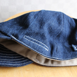 Over Size Short Tuba Cap Used Denim 65-57cm 2枚目の画像