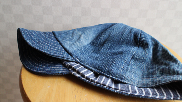 Short Tuba Cap Used Denim 58cm 3枚目の画像