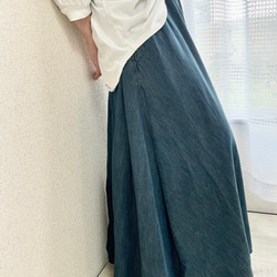 S～LL丈カット可能 ゴムを選べる 一年中着られる総ゴムフレアスカート 6枚目の画像