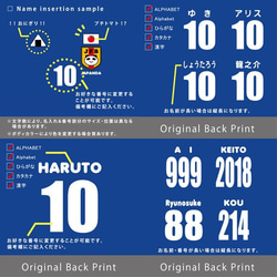 サッカー日本代表風ベビーユニフォーム (名入れ半袖ベビーTシャツ)   st 2枚目の画像