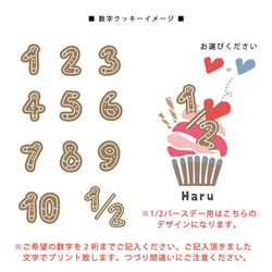 　長袖Tシャツ　 誕生日　かわいい　ケーキ  [ カップケーキ ] 【　 lt-birth33　】 3枚目の画像