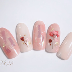 大人気☆夏のぷっくりキラキラピンクグレープフルーツネイルチップ