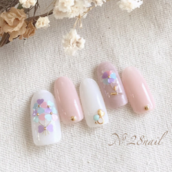 大人気☆夏のぷっくりキラキラピンクグレープフルーツネイルチップ