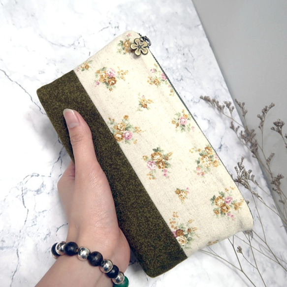 Summer Flower cosmetic bag / zipper bag / pencil bag 2枚目の画像