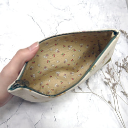 Summer Flower cosmetic bag / zipper bag / pencil bag 3枚目の画像