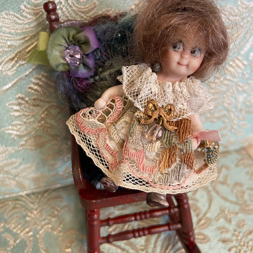 アンティークビスクドール♡グーグリーちゃん♡貴重オールオリジナル ドールドレス アンティークビスクドール♡グーグリーちゃん♡貴重オールオリジナル